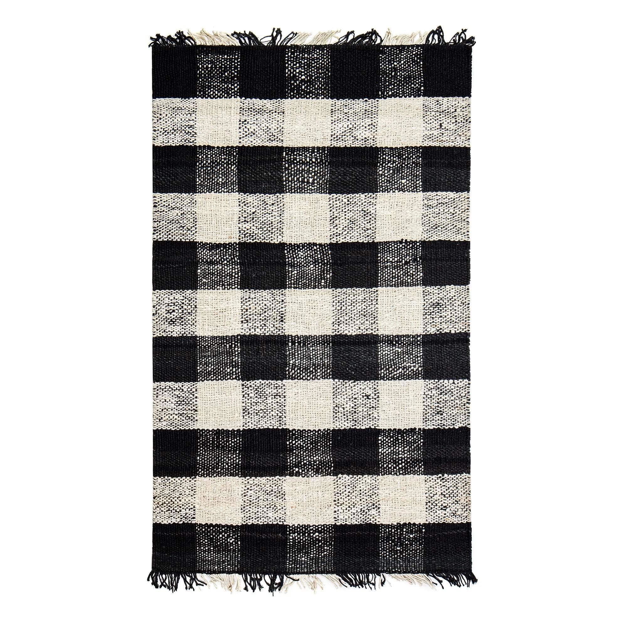 Great Glen Black White Jute Area Rug