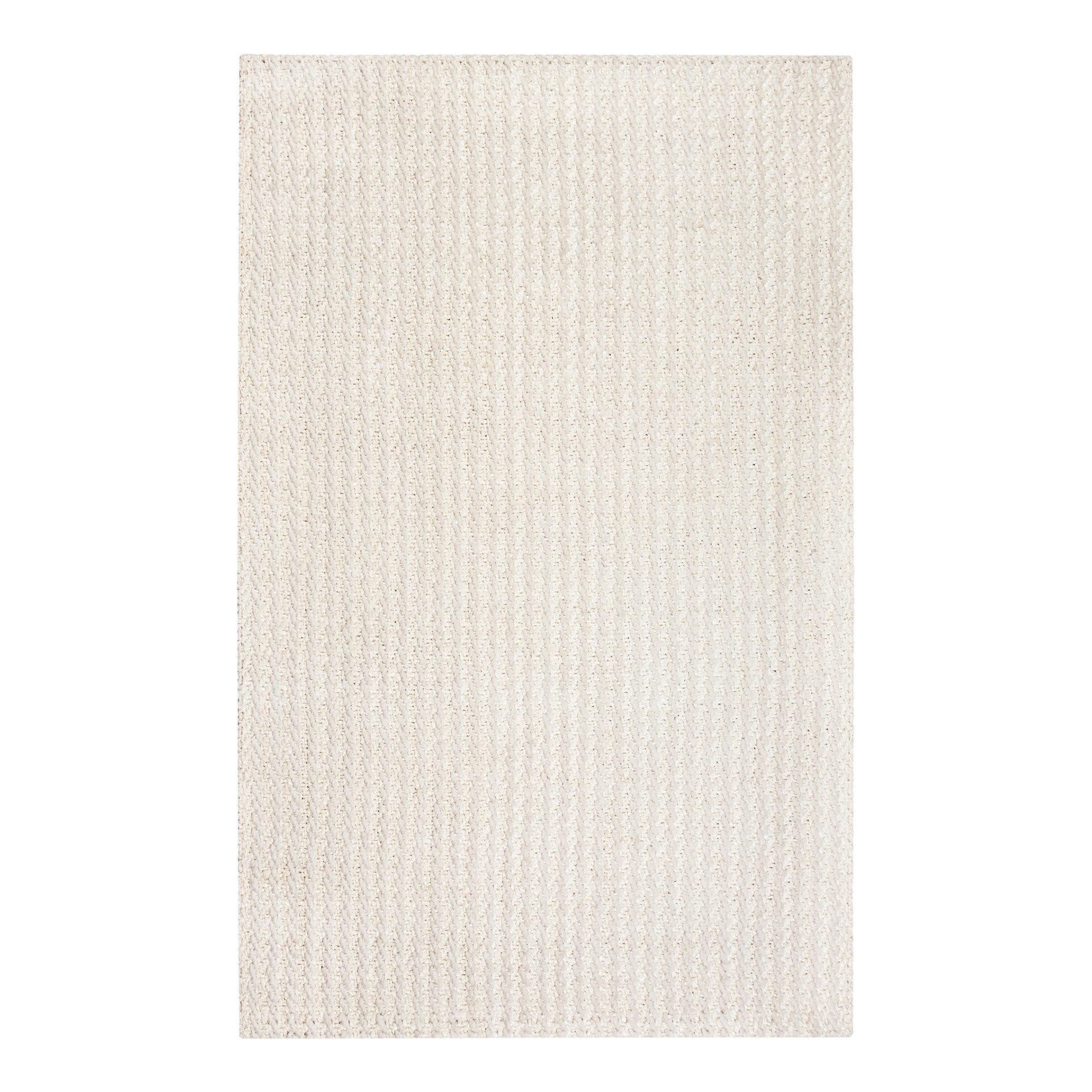 Freya White Jute Polyester Area Rug