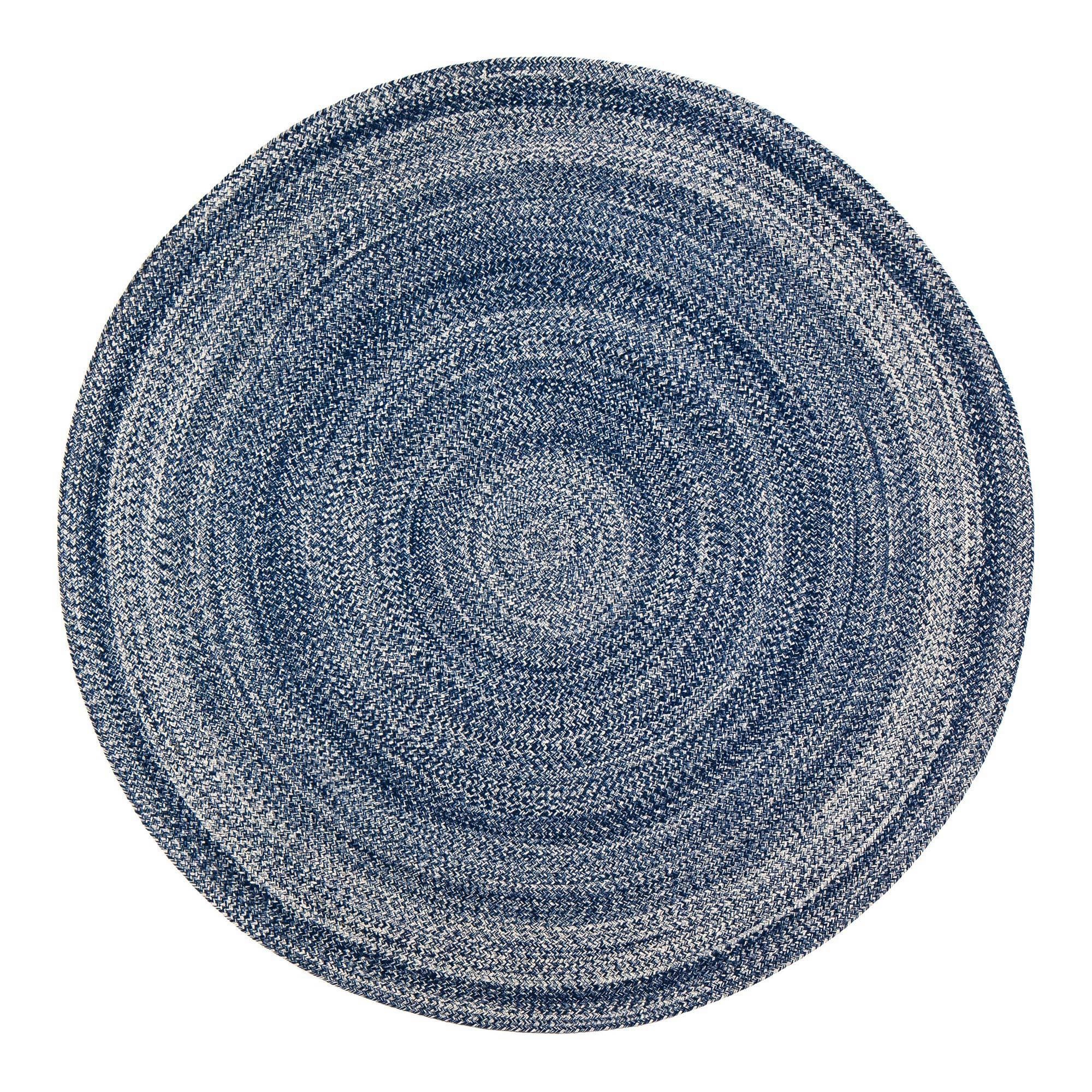 Epona Blue Polyester Recycled Cotton Area Rug