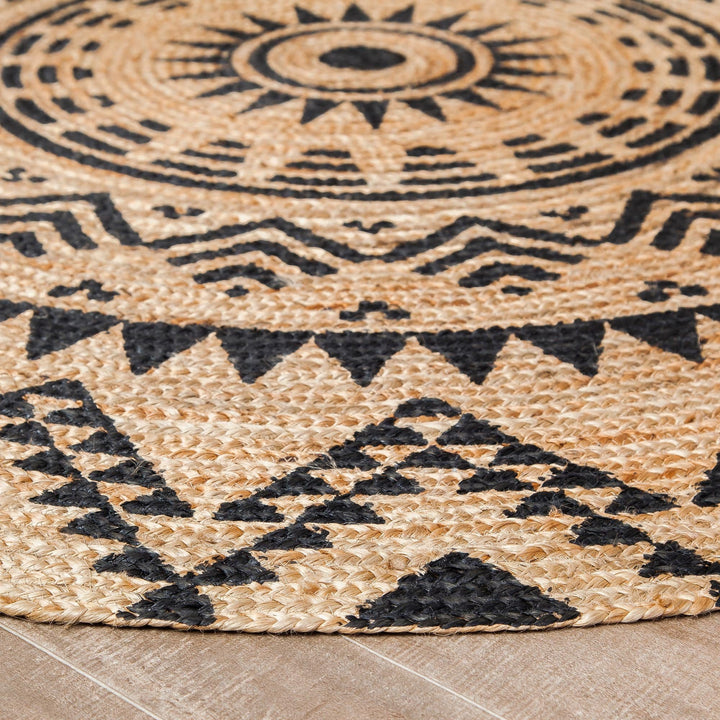 Cortez Tan Black Jute Area Rug Anji Mountain