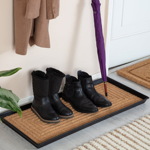Metal Boot Tray - Rectangle Ripple (018)