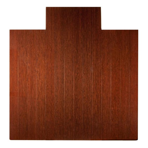 Anji Mountain Bamboo Roll-Up Chairmat, 55 x 57 / Dark Cherry